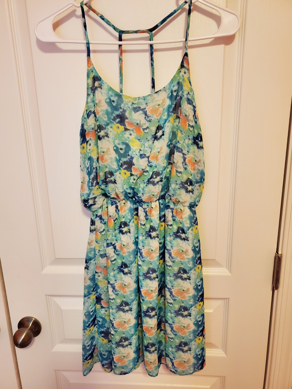 Soprano Blue Teal Floral Mini Dress